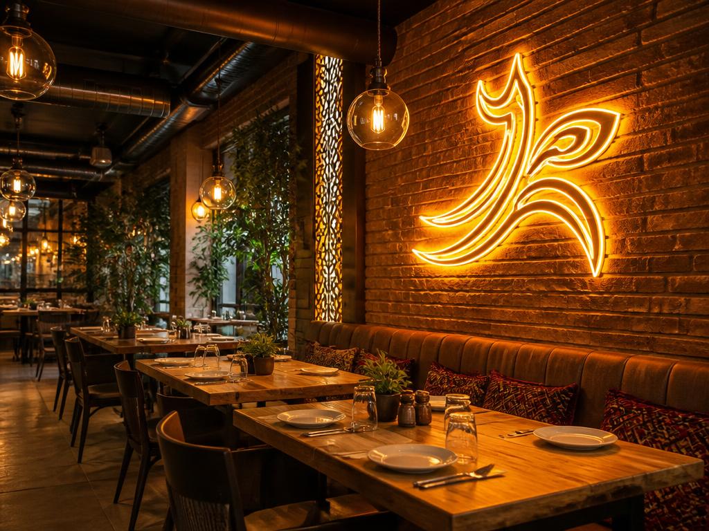 Restoran İç Mekân LED Neon uygulaması